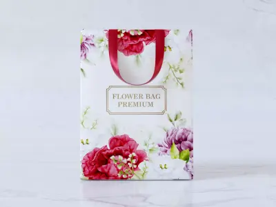 Flower Paper Bag 3D model
