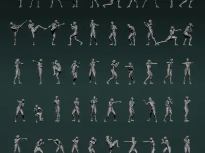 Boxer Woman Set02 3D model