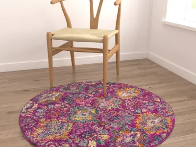 Round Rug Set 163 3D model