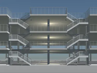 Parking garage building 25-13 3D model