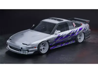 Nissan 180sx  Low-poly 3D model