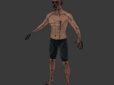 Arab - Indian Swimmer - Surfer 3D model