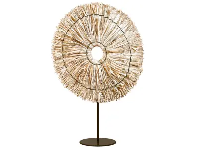 Natural Round seagrass leaves sculpture table decor 3D model