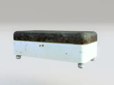 Footstool With Key Christmas Rigged Low-poly 3D model