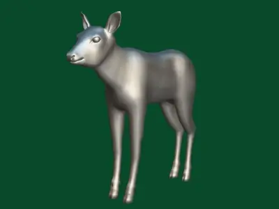 Oryx Gemsbok Calf Antelope Low-poly 3D model