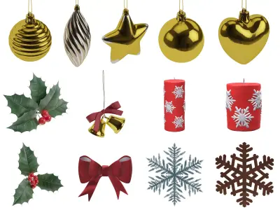 Christmas decorations 3D Model Collection