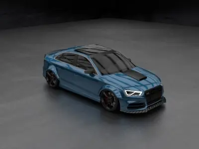 Audi RS3 2018 wide-body by Kaiser Design 3D model