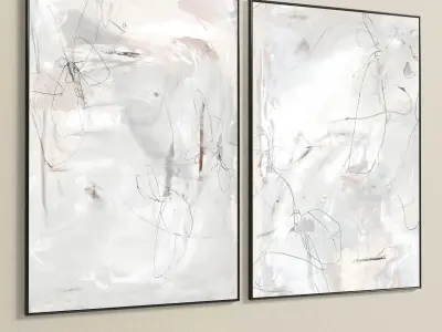 Plaster Two Photo Frame 117 Low-poly 3D model