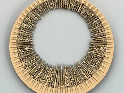 Carved decor central 040 Urban City 3D model