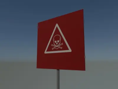 Sign toxic Low-poly 3D model