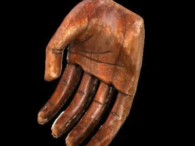 Wood Textured Hand  Free 3D model