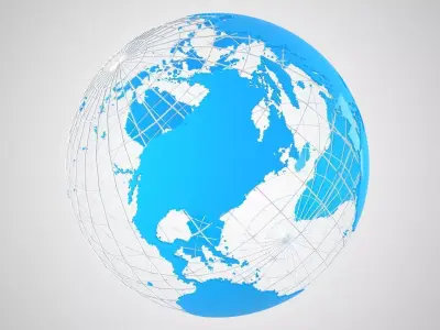 Globe News Skeleton Sky Blue 3D model