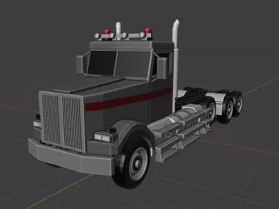 American transportation truck Low-poly 3D model