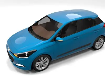 HYUNDAI I20 2015 LOWPOLY Low-poly 3D model