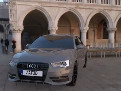 Audi A3 Sportback 2013 Low-poly 3D model