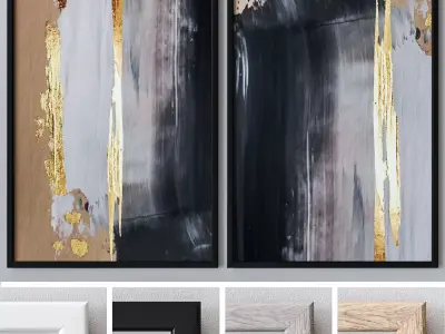Set of large wall paintings  550 3D model