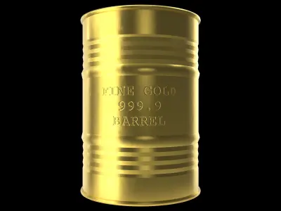 Fine gold barrel 999 3D model