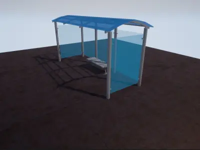 Bus Stop Free low-poly 3D model