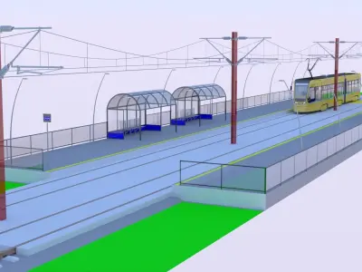 Stadler tram stop II 3D model