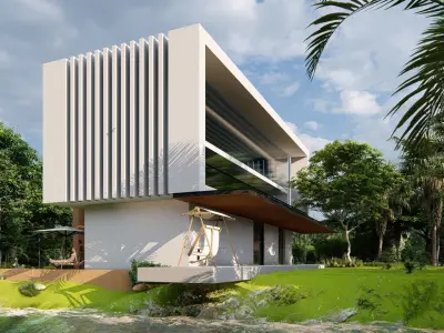 Jungel modern villa 3D model