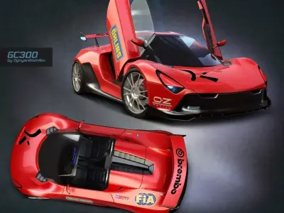3d model of concept Racing Car - GC3000 3D model