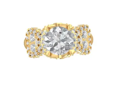 Luxury Crown Diamond Engagement Ring 1492 3D print model