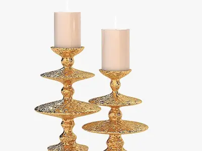 Gold Zulu Candleholder 3D model