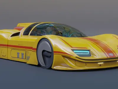 3Dpro CAR scifi 8 Low-poly 3D model