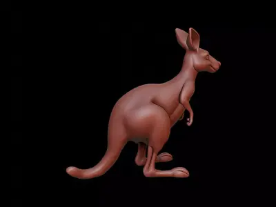 Kangaroo Animal Sculpture 3D print model purchase