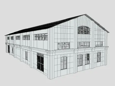 Factory Low-poly 3D model