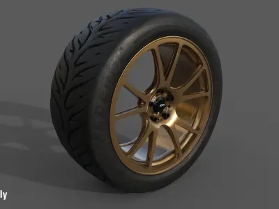 Konig Freeform 17x8 PCD 5x100 Rim Low-poly 3D model