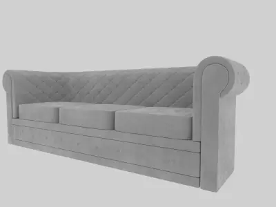 Vintage Velvet Couch Sofa 3D model Free 3D model