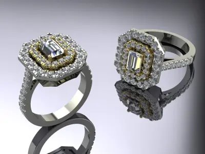 Jewelry Ring Gold 3D print model 58