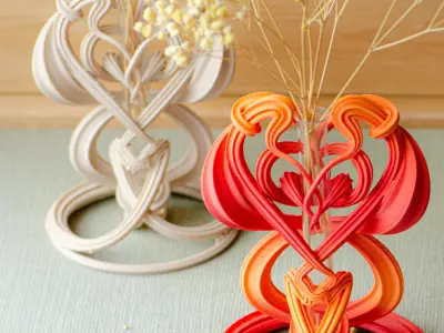 Flame Embrace Vase 3D Printable Sculptural Vessel 3D print model