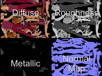 Athletic Female Rigged and Animated Character Model Low-poly 3D model