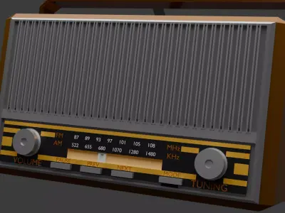 Old Vintage Radio-Game Ready-Unreal Engine 5 Low-poly 3D model