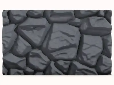 Heavy Stone Block Wall Detail 3D model