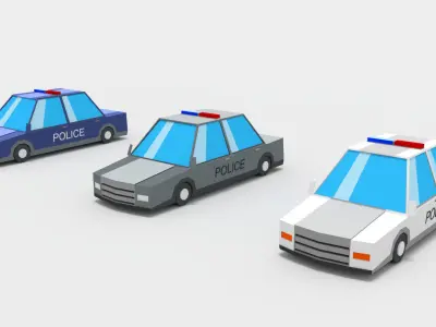 3D Low Poly 30 Vehicles Low-poly 3D model