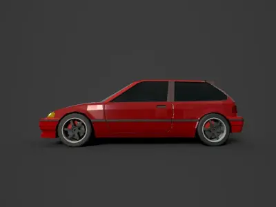 Honda Civic TypeR GameReady for mobile Low-poly 3D model