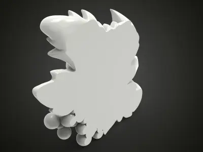 Grape bas-relief 3D print model