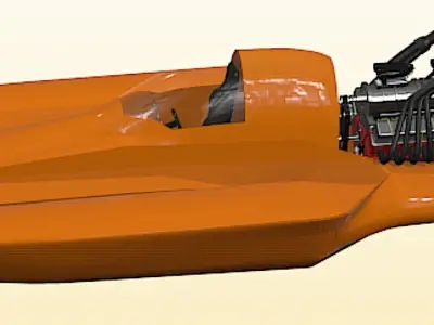 Drag Boat - Sweet Sixteen - High Poly 3D model