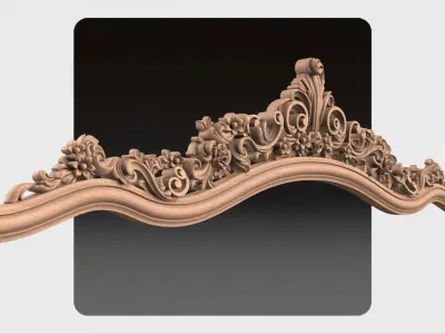 Carved decor ornament for cnc 34 3D model