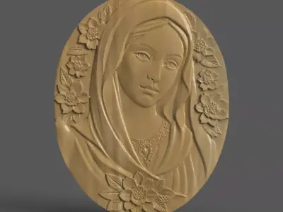 St Mary  Elegant Christian Wall Art and Decoration - keychain 01 3D print model