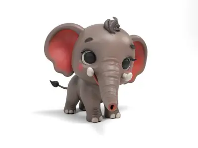 Little elephant Low-poly 3D model