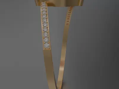 Marquise golden Ring 3D model jewelry 3D model