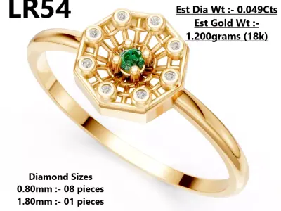 Lightweight Diamond Ring 3D print model buy