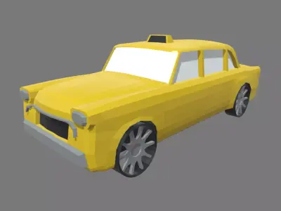 Low Poly Taxi 01 Low-poly 3D model