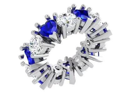 Heart Round Cut Eternity Band 3839 3D print model