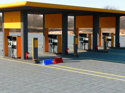 Gas station 3D model