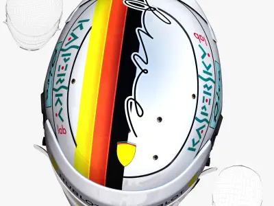 Vettel helmet 2018 Low-poly 3D model